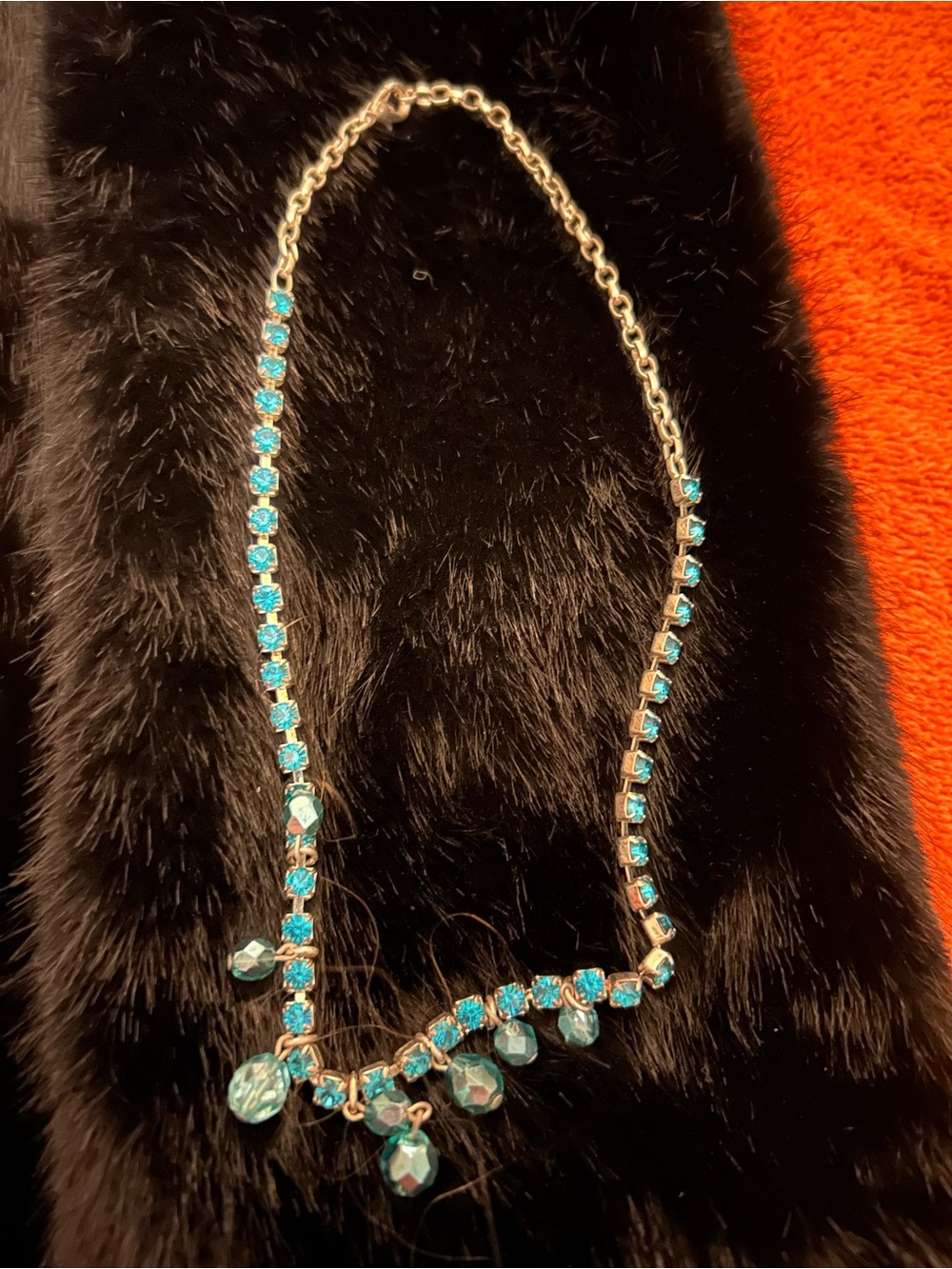 Blue Crystal Drop Necklace - Women Jewelry